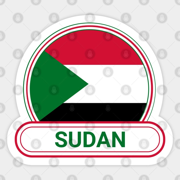 The Sudan Country Badge - The Sudan Flag Sticker by Yesteeyear